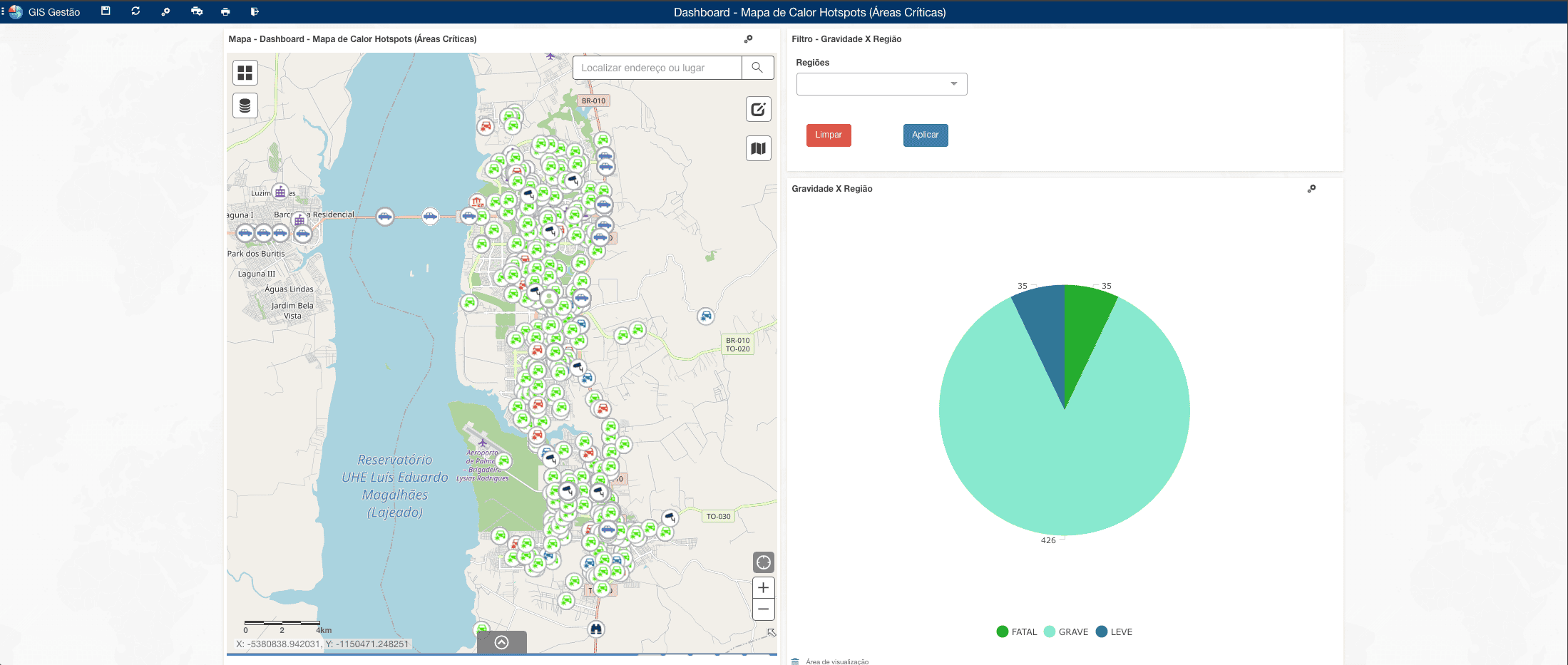 Painel Geográfico GIS Gestão